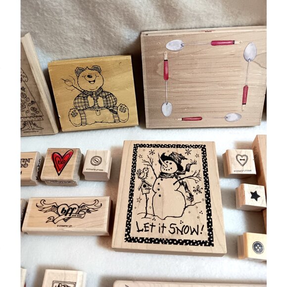 Large lot rubber stamps scrapbooks crafts cards 42 various READ - Picture 4 of 12